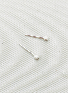 925银针磨砂耳钉圆珠耳钉养耳洞耳棒女睡觉免摘耳环耳饰C338