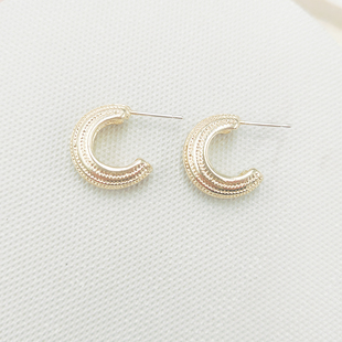 法式 冷淡风C299 复古耳饰金属耳圈C字耳环女简约百搭小众气质时尚