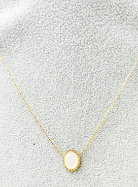 小方块意大利50cm猫眼项链纯银