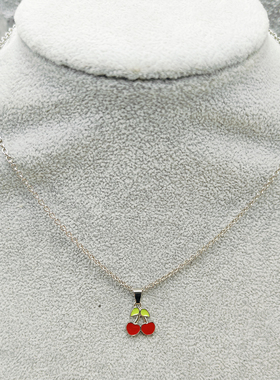 【项链】40CM+6CM延长项链时尚个性百搭锁骨链红色樱桃配饰H037