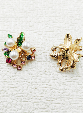 珍珠花朵耳钉精致优雅甜美百搭女耳饰品气质C413