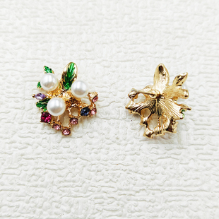 珍珠花朵耳钉精致优雅甜美百搭女耳饰品气质C413