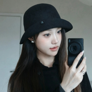 张婧仪同款羊毛呢保暖显脸小礼帽