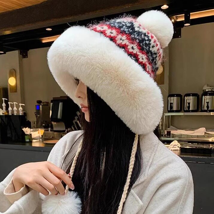 韩版高品质女冬季加绒加厚保暖帽