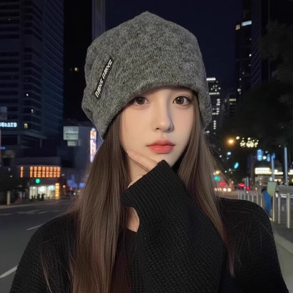 韩版针织堆堆帽女冬保暖防寒冷帽