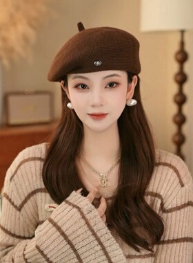 高级感气质针织贝雷帽女气质保暖
