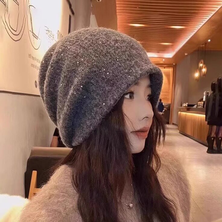 韩系针织堆堆帽子女冬保暖毛线帽