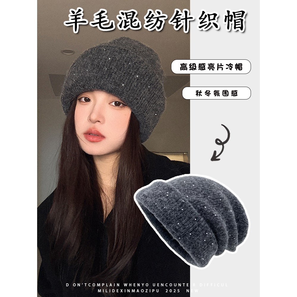 日系宽松大头围堆堆帽