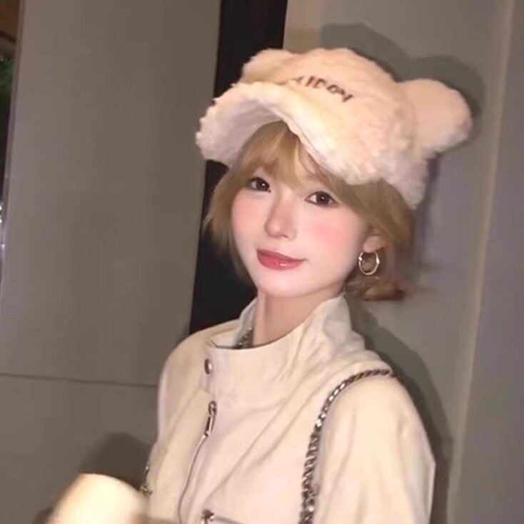 韩版可爱小熊羊羔毛棒球帽保暖帽