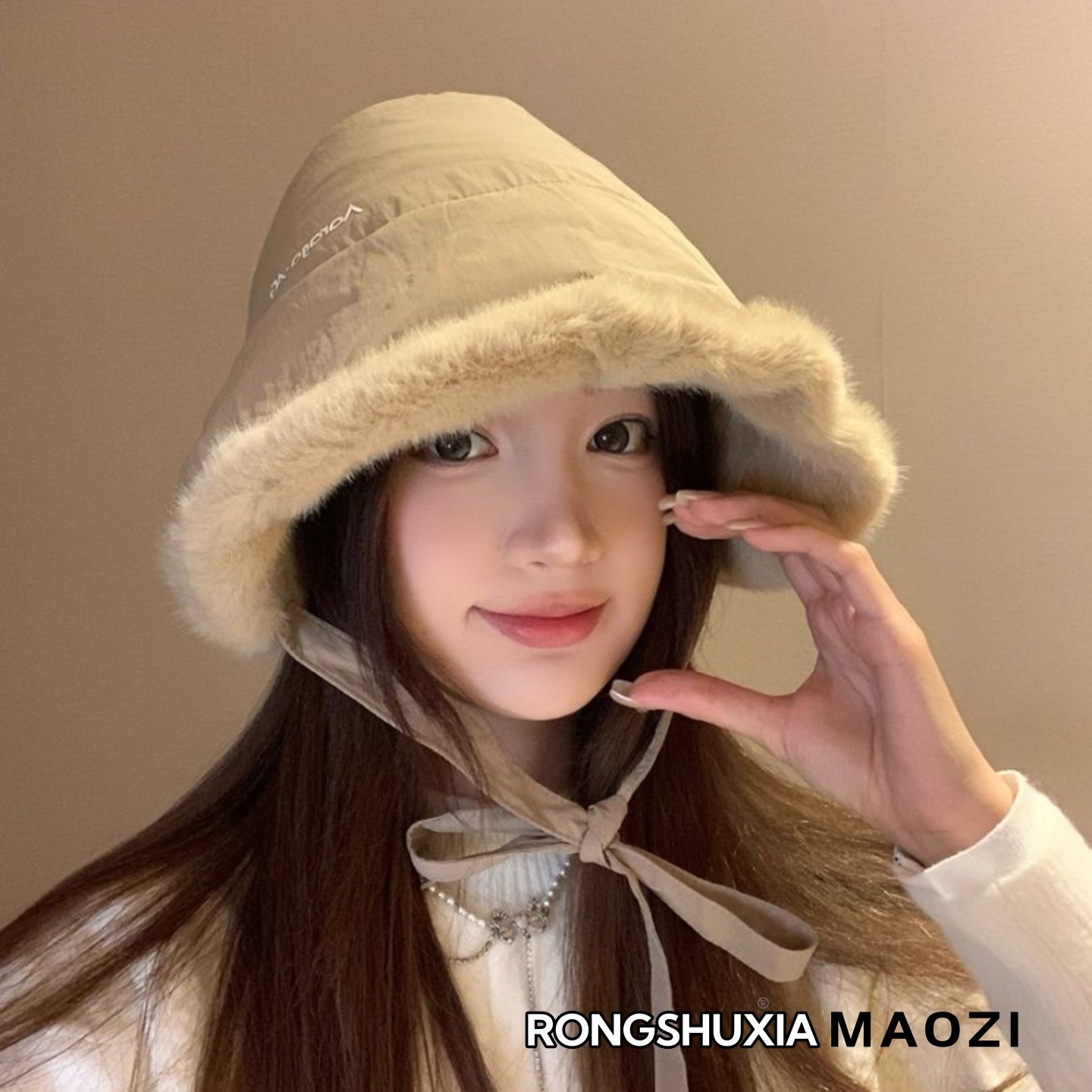 韩版毛绒渔夫帽保暖大头围加厚女