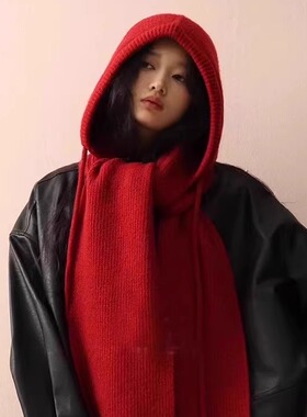 巴拉克拉法针织帽子女围巾一体帽