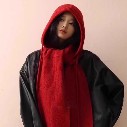 巴拉克拉法针织帽子女围巾一体帽