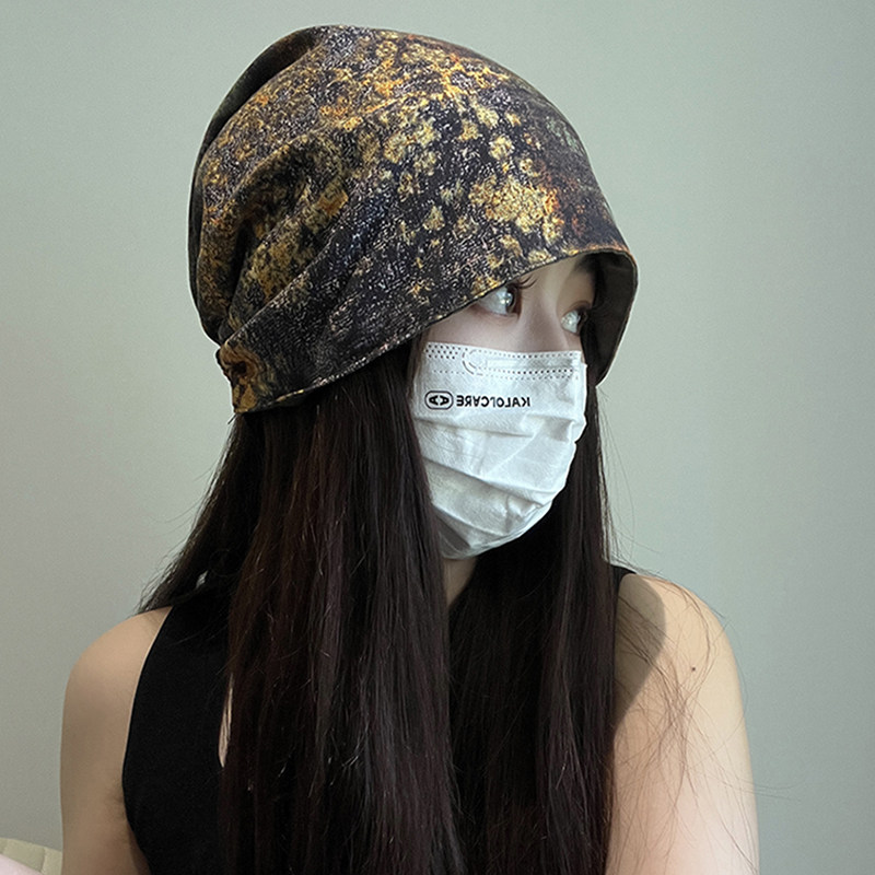 扎染慵懒风双面戴堆堆帽