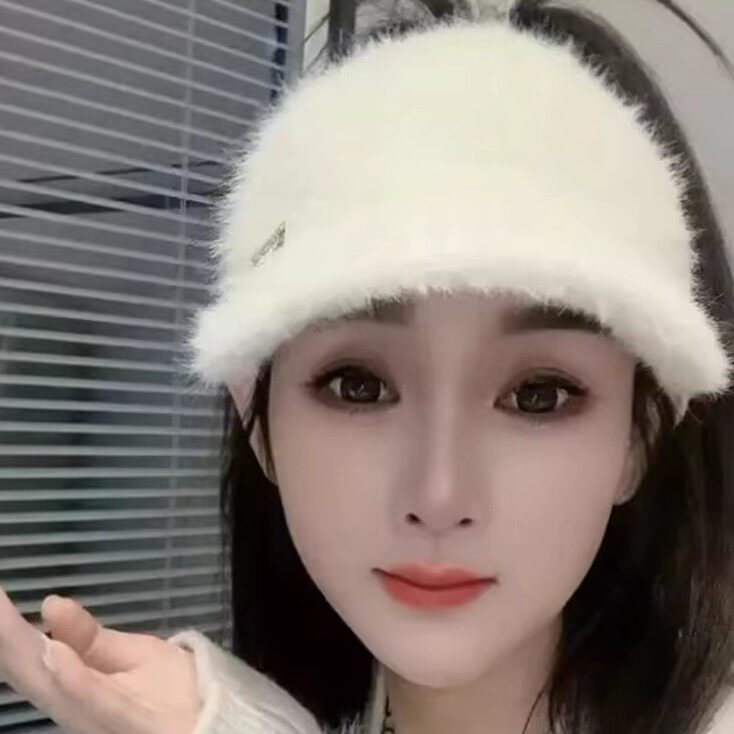 加绒空顶鸭舌帽可扎马尾女冬保暖