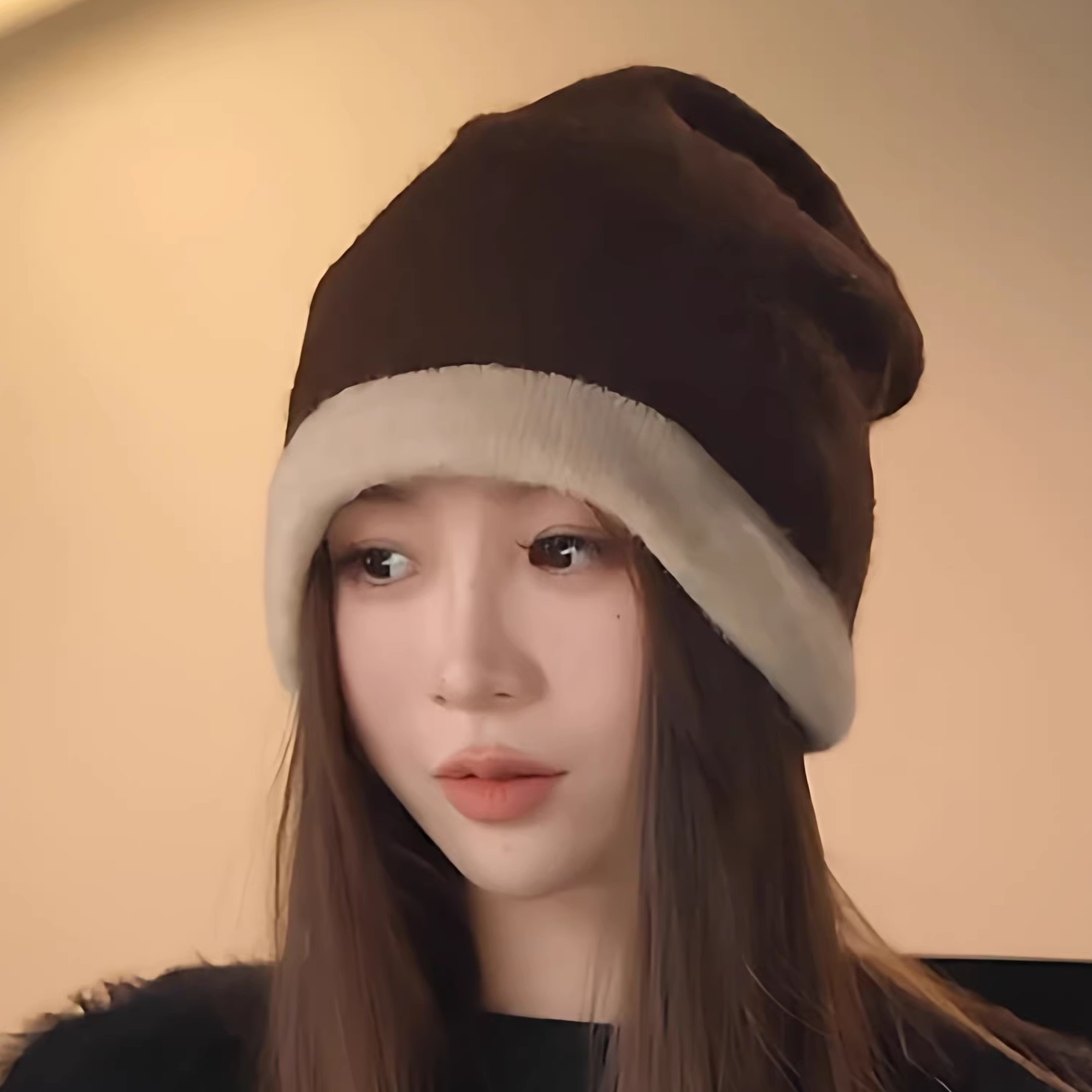 2025新款针织堆堆帽保暖护耳冷帽