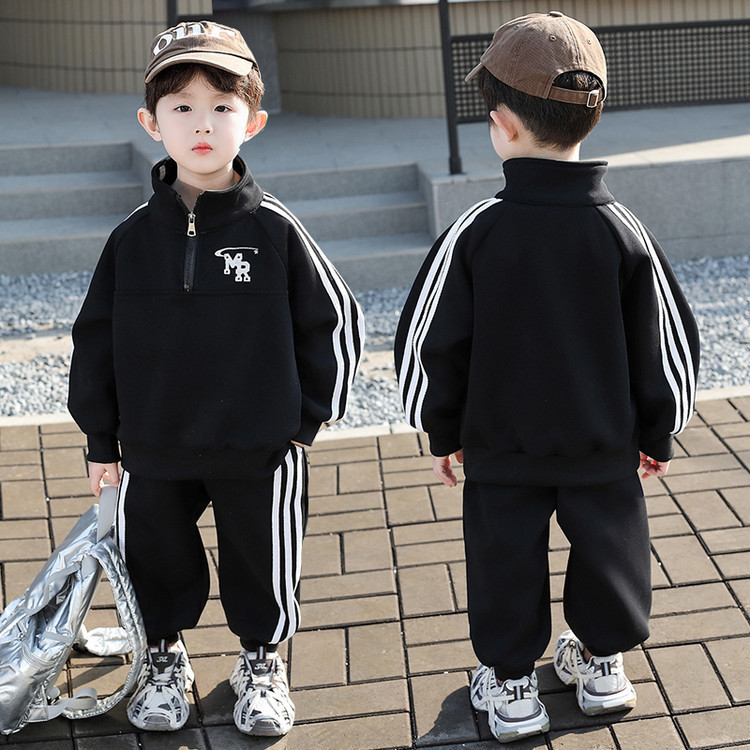 儿童休闲男童春装套装2025新款春秋网红运动男女孩卫衣洋气潮