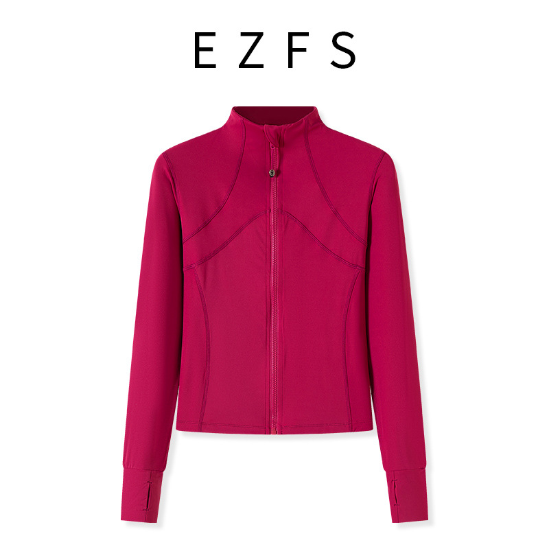 H536严选运动外套健身服女长袖上衣跑步服瑜伽服立领瑜伽外套