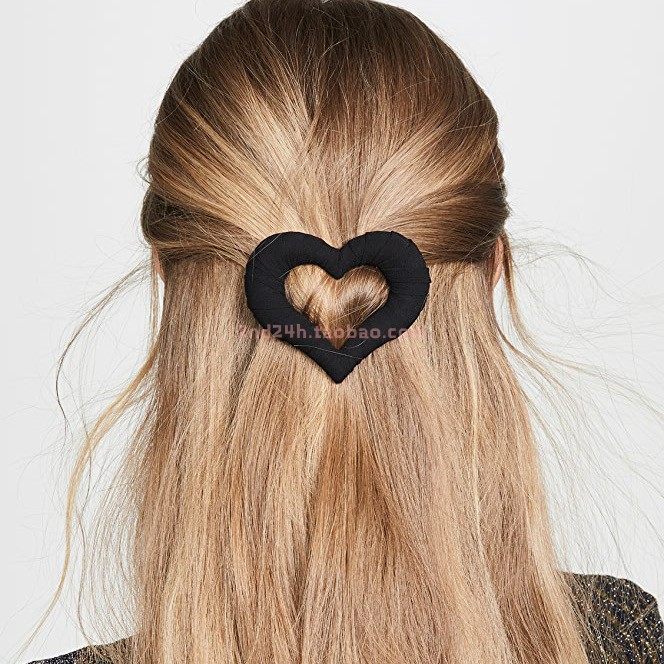 shashi中号黑色爱心镂空发夹
