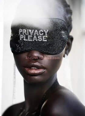 slip PRIVACY PLEASE稳私满水钻真丝眼罩门挂遮光透气亲肤居家NEW