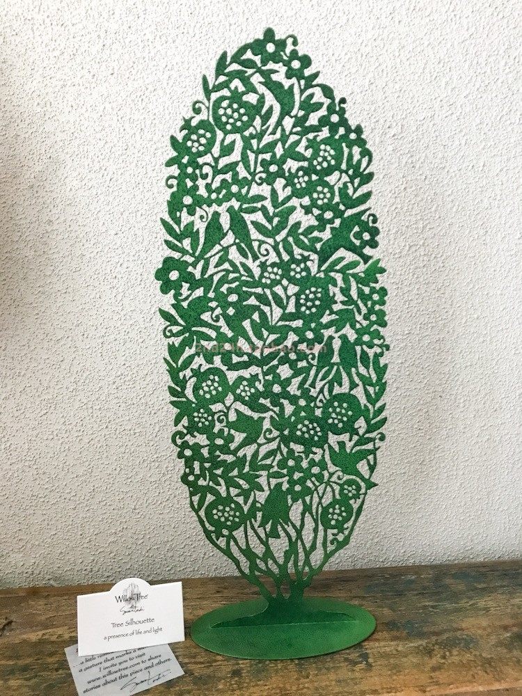 绿色剪影金属镂空植物摆件