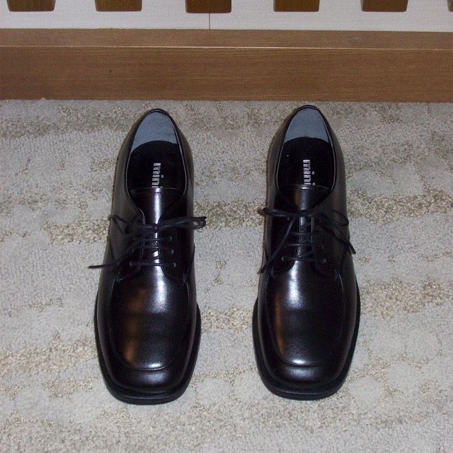 minitmute复古方头真皮牛皮鞋