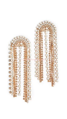 流苏金色半圆链条长款耳环