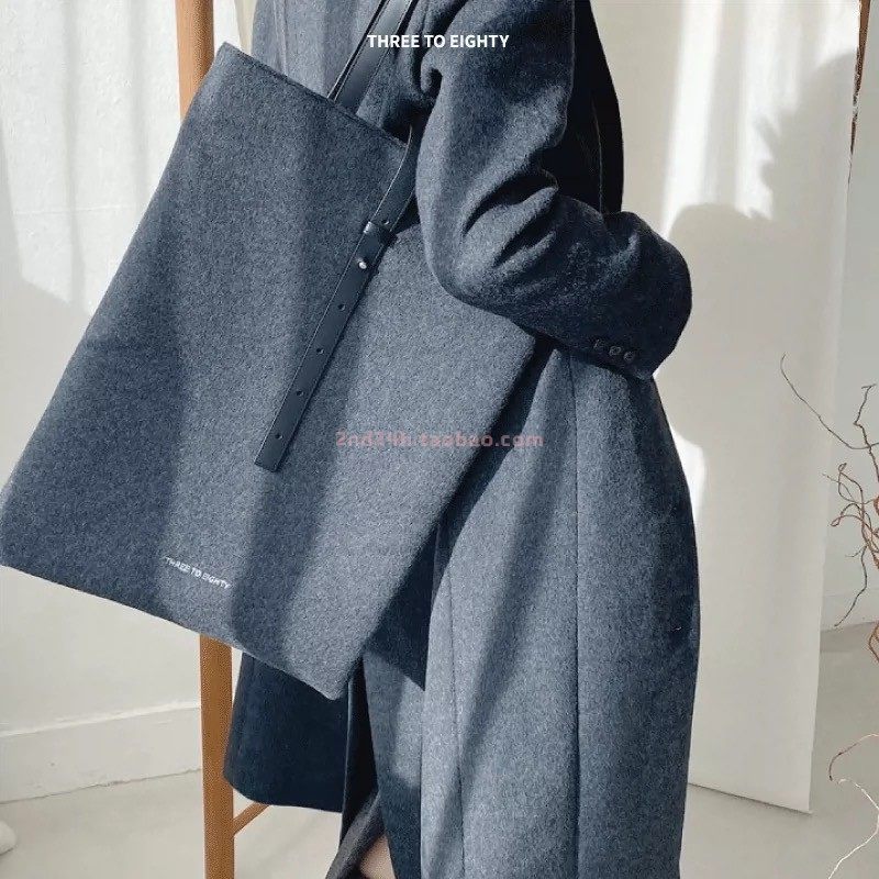 单肩包羊毛手提包托特包韩国小众