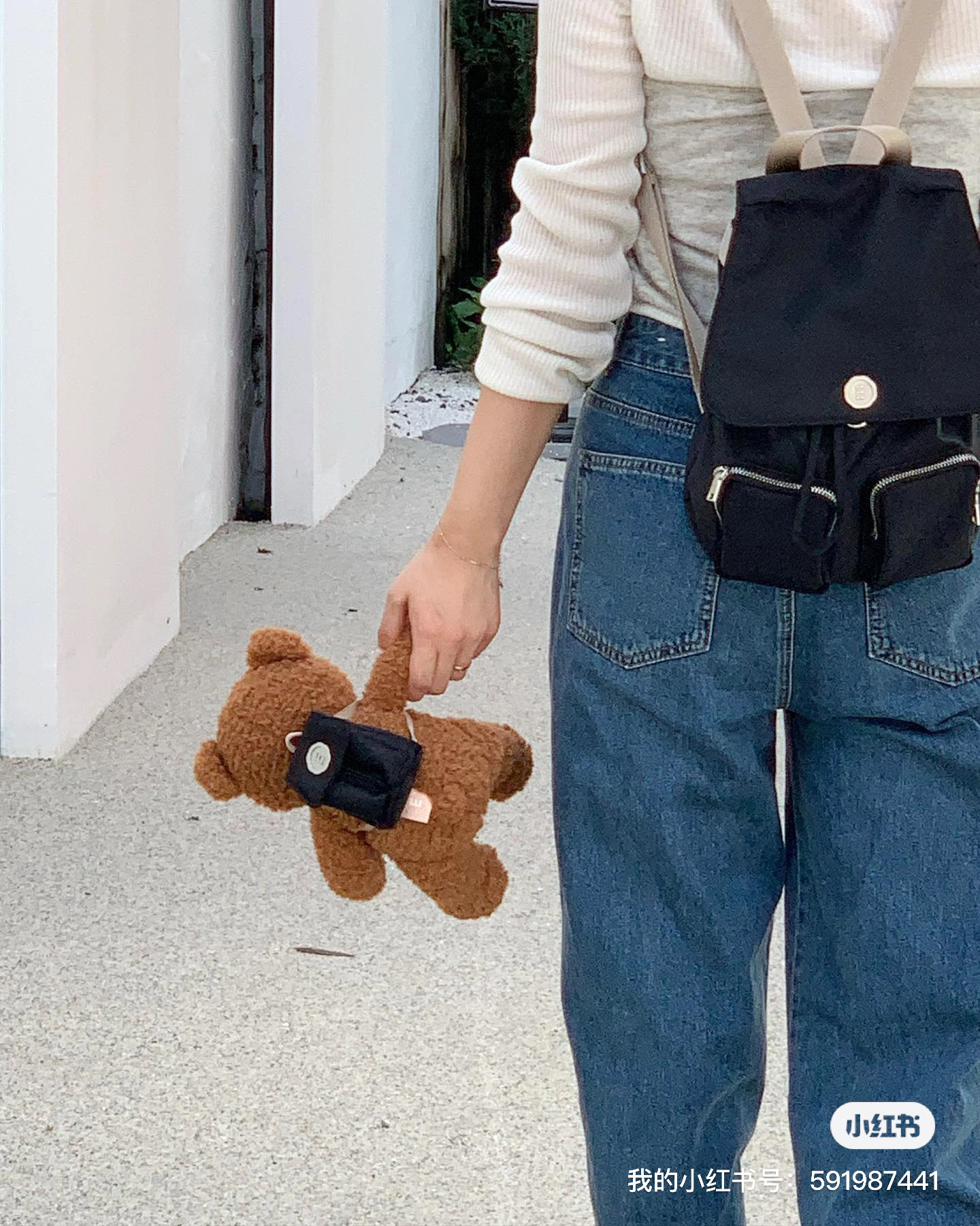 minitmute限量版迷你纯色尼龙涤纶双肩背包混搭黑色秀林同款小众