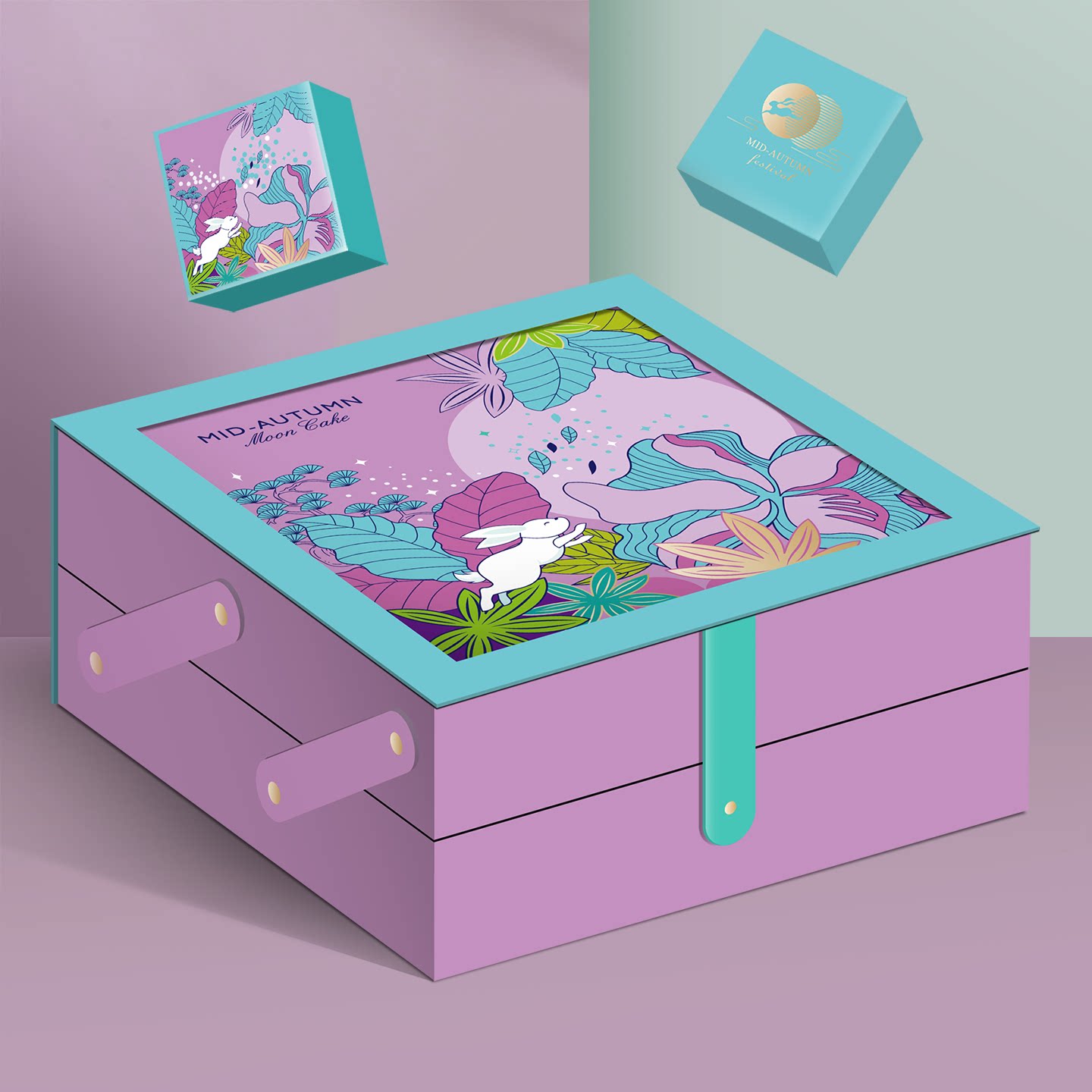 2025中秋月饼包装盒酒店定制礼品盒中秋节双层礼盒定制logo现货