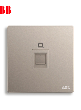 ABB无边框开关插座轩致朝霞金面板超五类网络电脑插座AF331-PG