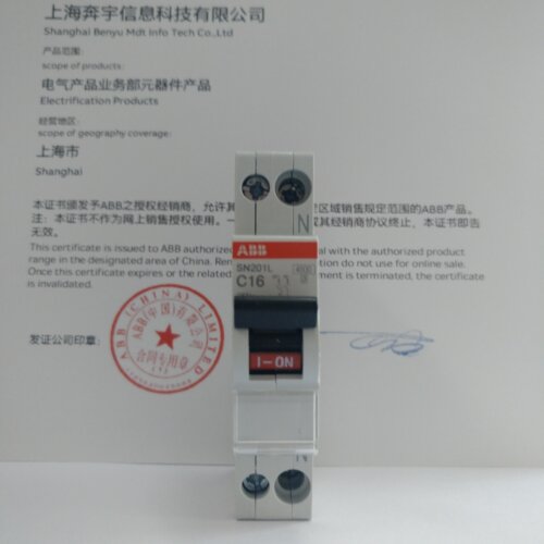 ABB进口断路器空气开关1P16A单片双极DPN双进双出空开SN201L C16 - 封面