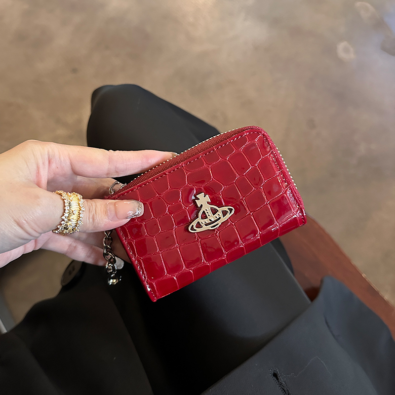 thumbnail for Queen Mother of the West Saturn series light luxury card bag high-end women's crocodile pattern card holder business card bag leather card case new style