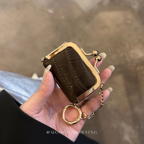 mooco真皮超小迷你首饰收纳小包便携挂件小巧耳环戒指项链首饰盒