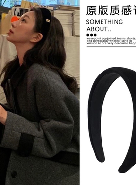 fever同款黑色丝绒min发箍女秋冬高级感发饰高颅顶显脸小百搭头箍