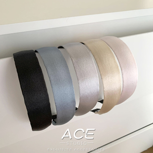 高级感宽边洋气百搭头箍发卡发捆 韩系珠光感缎面发箍女2026年新款