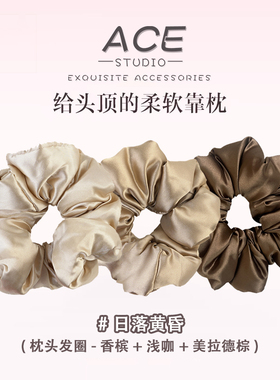 KITSCH ROISE章小慧同款缎面枕头大肠发圈填充棉睡眠柔软不伤发饰