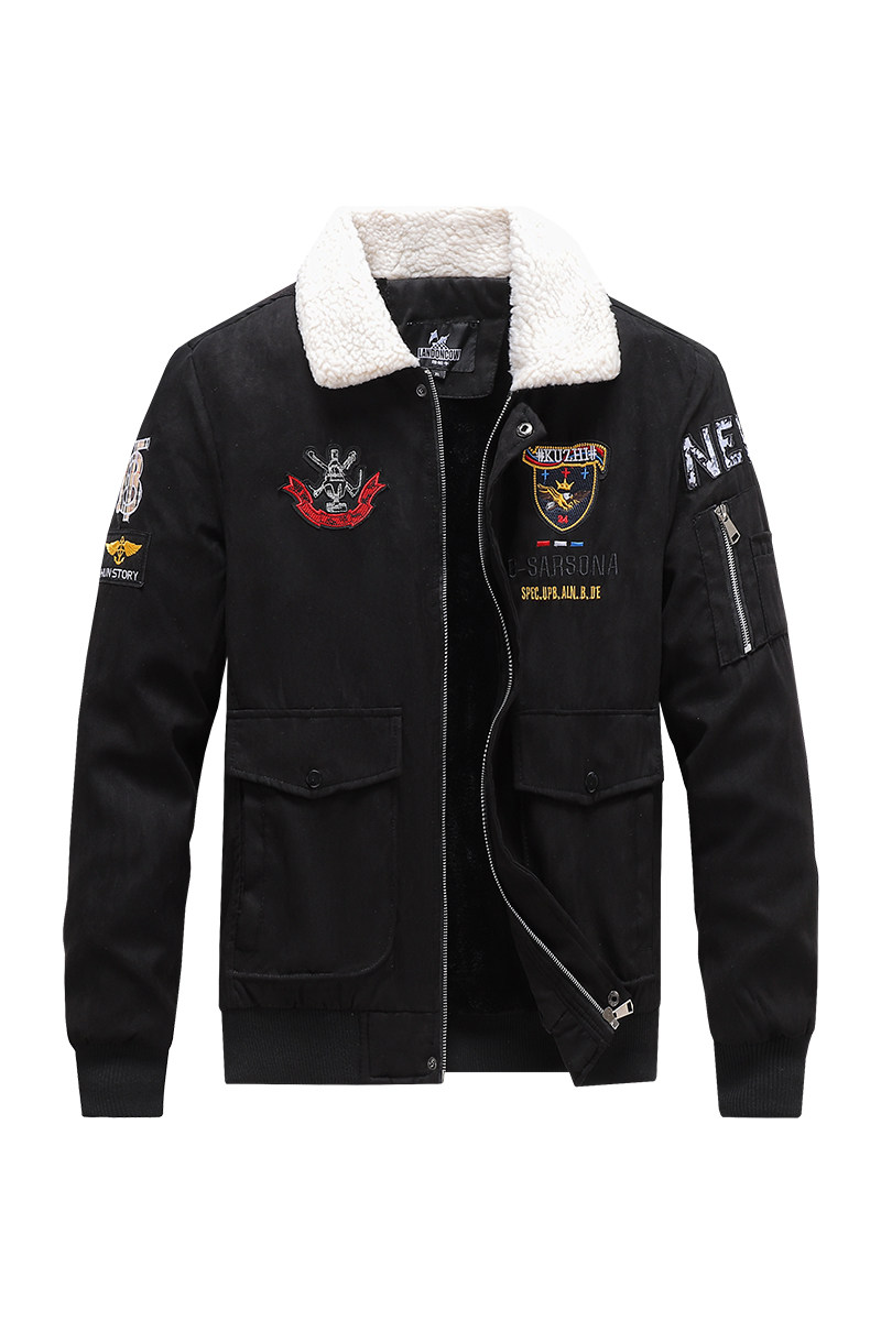 外贸秋冬加绒大刺绣飞行服夹克J5823P100,男装夹克,星座914