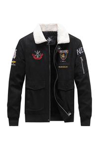 外贸秋冬加绒大刺绣飞行服夹克J5823P100图片