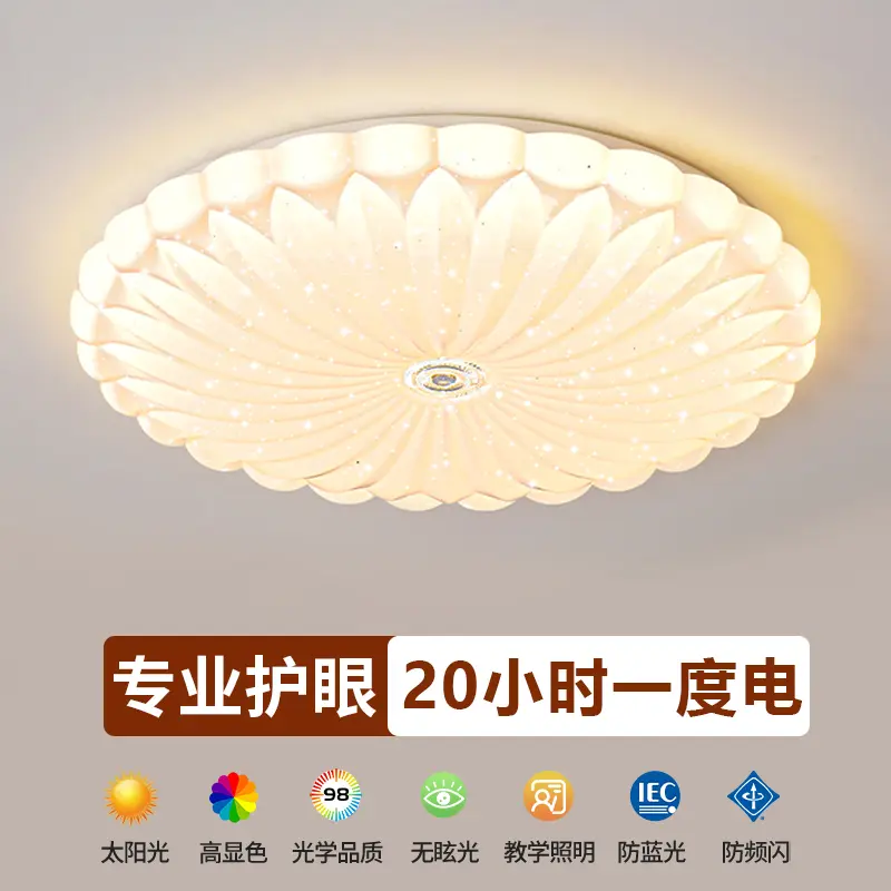 奶油风卧室灯主卧吸顶灯2025年新款现代简约星空灯具网红房间灯具