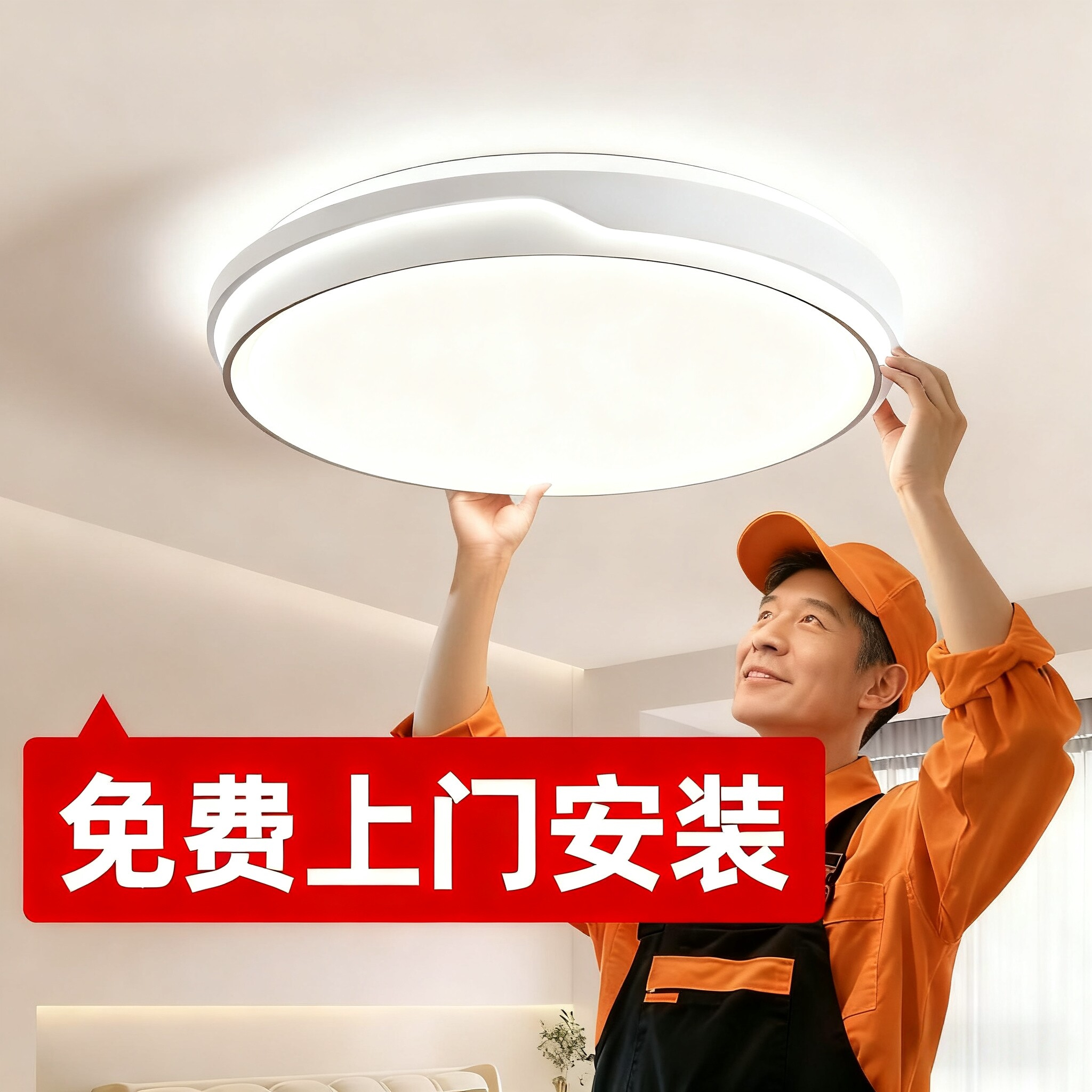 免费包安装全光谱护眼主卧室灯客厅灯现代简约LED吸顶灯房间灯具图片