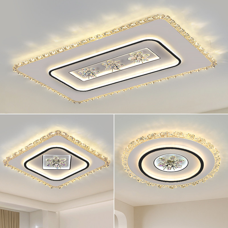 2025年新款网红水晶卧室灯吸顶灯现代简约led客厅灯书房房间灯具,家装灯饰光源,客厅吸顶灯,淘宝优惠券,粉丝福利购,淘宝优惠卷