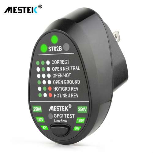 插座仪电源极性相位检测漏电开关检测外贸美规ST02B