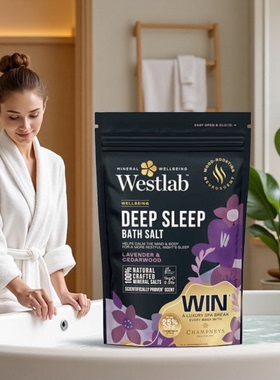 英国Westlab深度睡眠浴盐天然有机薰衣草雪松天然镇静睡眠更安宁
