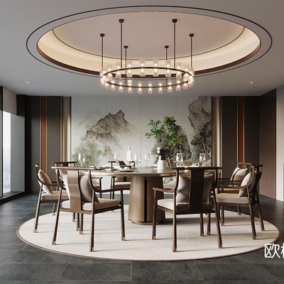 木林世家新中式轻奢实木餐桌中古