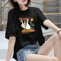 Pure cotton loose short-sleeved women's T-shirt, large size versatile, casual and slimming, new summer Korean-style half-sleeved top thumbnail 2