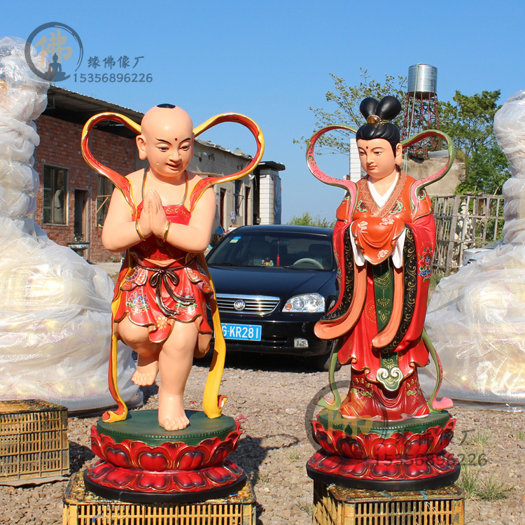 双11特价善才龙女金童玉女童子极彩108cm玻璃钢佛像观音童子|msdalam kategori Aksesori rumah, hiasan - dari Buy2taobao.com untuk memberikan perkhidmatan ejen Taobao profesional membeli