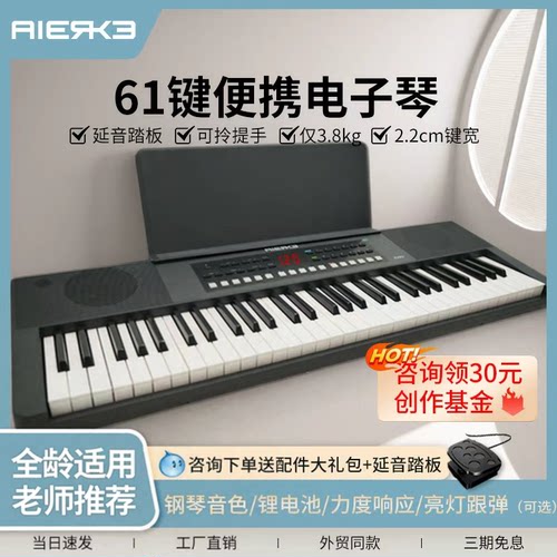 爱尔科初学者电子琴便携考级专用