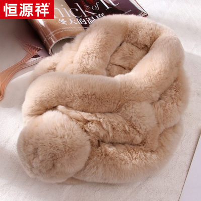 100%獭兔毛真毛围脖女冬季毛领围巾皮草毛绒白色毛毛懒濑