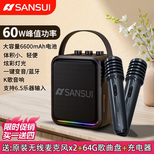 山水蓝牙音箱大功率带麦K歌音响