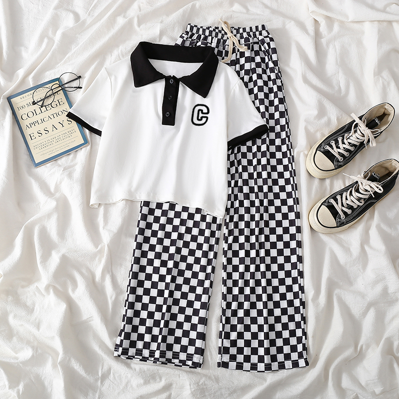 女童夏装两件套新款5-12岁女孩夏季洋气阔腿裤套装时髦中大童夏天